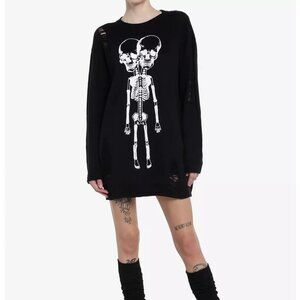 Hot Topic Social Collision Plus Size 3X Conjoined Skeleton Sweater Dress